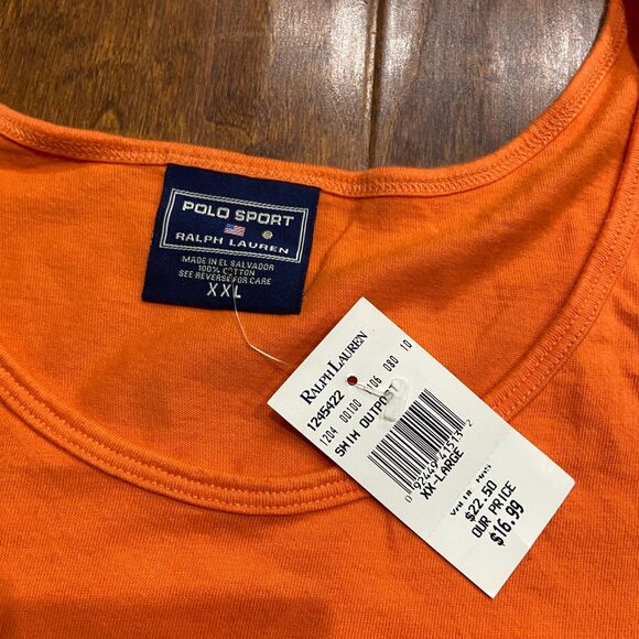 Polo Sport Ralph Lauren NWT Vintage Orange Blue Tank Top Men's Size XXL - Picture 5 of 7